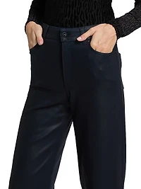 Anessa Coated High-Rise Wide-Leg Jeans