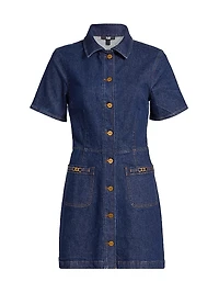 Clementine Denim Mini-Shirtdress
