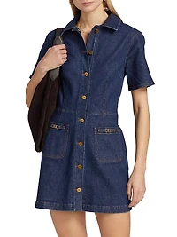 Clementine Denim Mini-Shirtdress