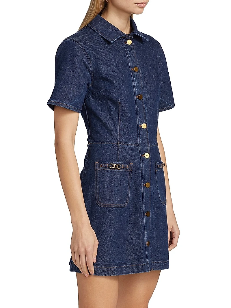 Clementine Denim Mini-Shirtdress