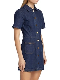 Clementine Denim Mini-Shirtdress