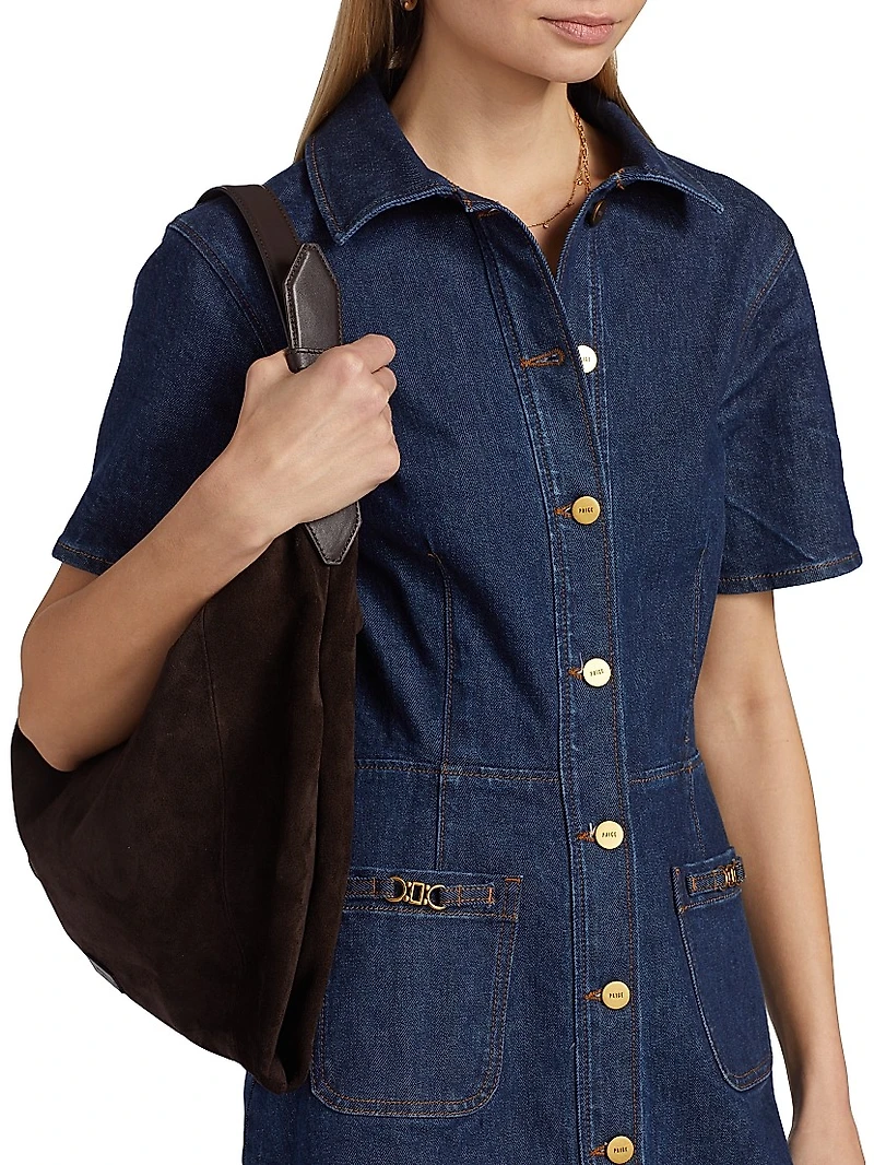 Clementine Denim Mini-Shirtdress