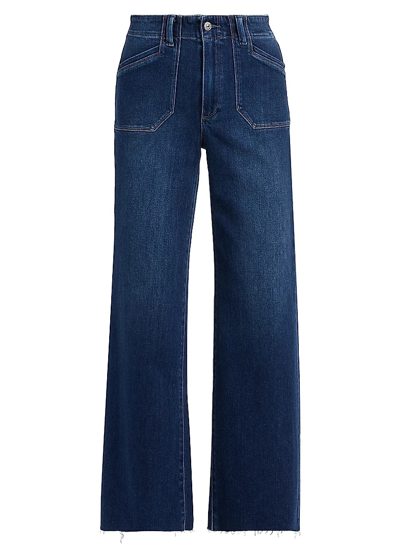 Anessa Utility-Pocket High-Rise Straight Jeans