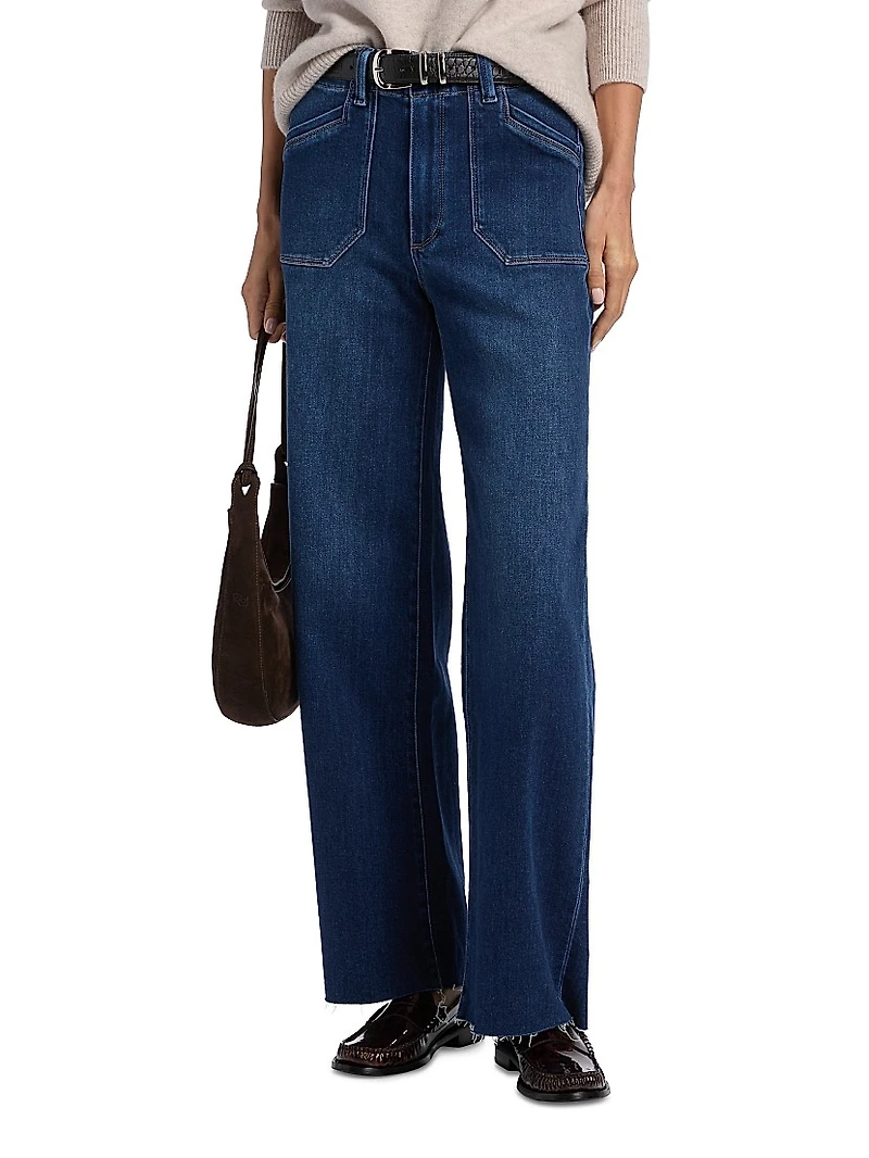 Anessa Utility-Pocket High-Rise Straight Jeans