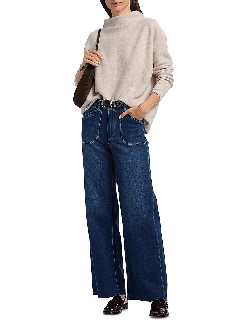 Anessa Utility-Pocket High-Rise Straight Jeans