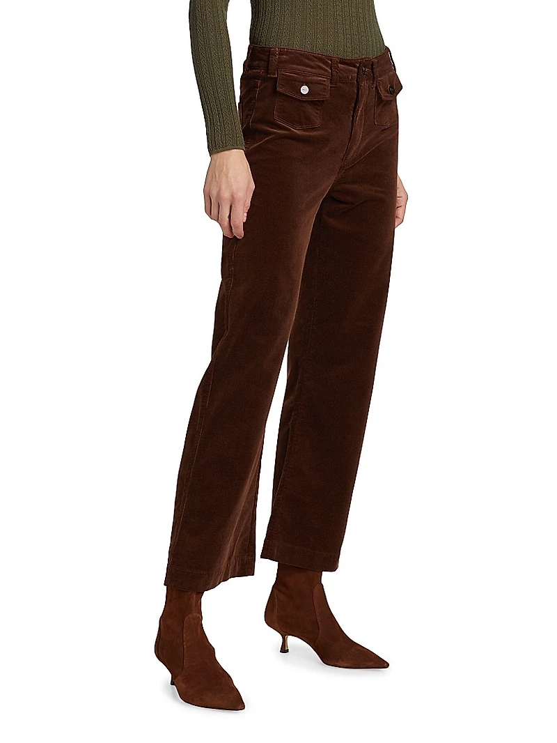 Leenah Stretch Cotton Patch Pocket Ankle Jeans
