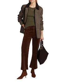 Leenah Stretch Cotton Patch Pocket Ankle Jeans