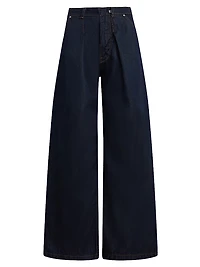 James Denim High-Rise Wide-Leg Trousers