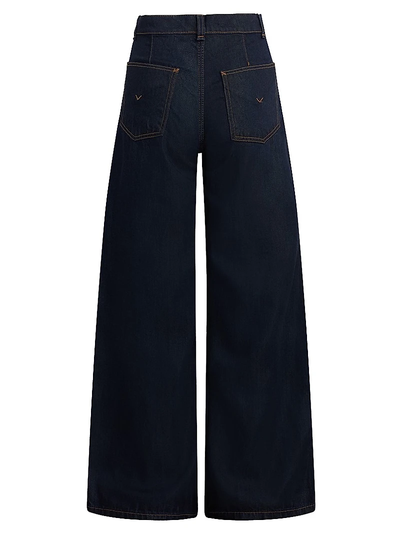 James Denim High-Rise Wide-Leg Trousers