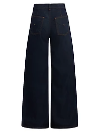 James Denim High-Rise Wide-Leg Trousers