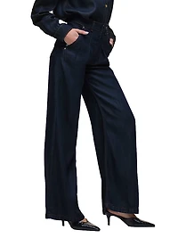 James Denim High-Rise Wide-Leg Trousers