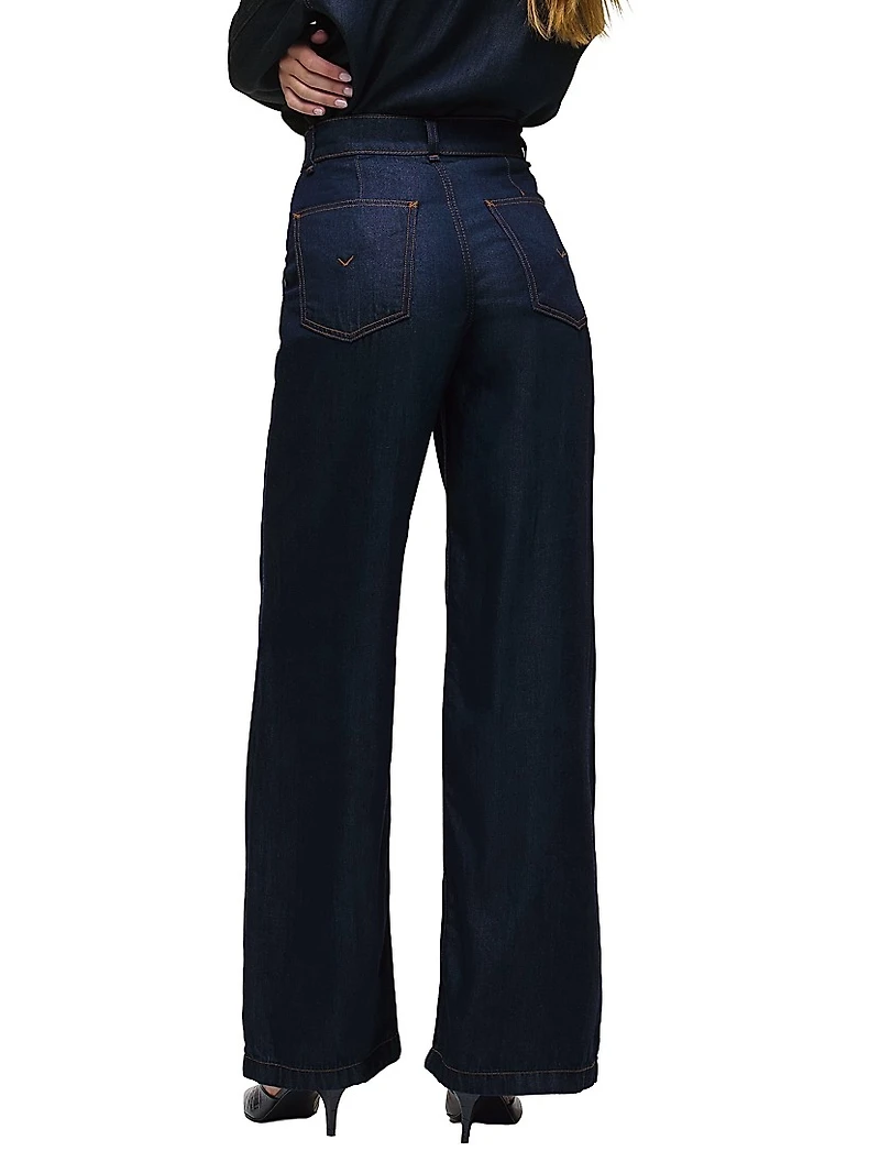 James Denim High-Rise Wide-Leg Trousers