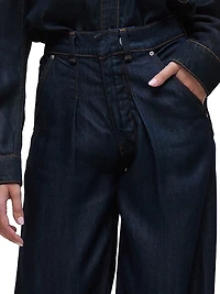 James Denim High-Rise Wide-Leg Trousers