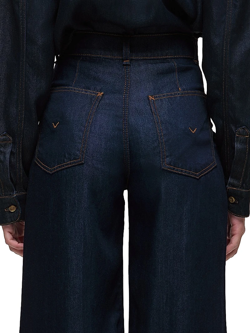 James Denim High-Rise Wide-Leg Trousers