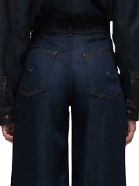 James Denim High-Rise Wide-Leg Trousers