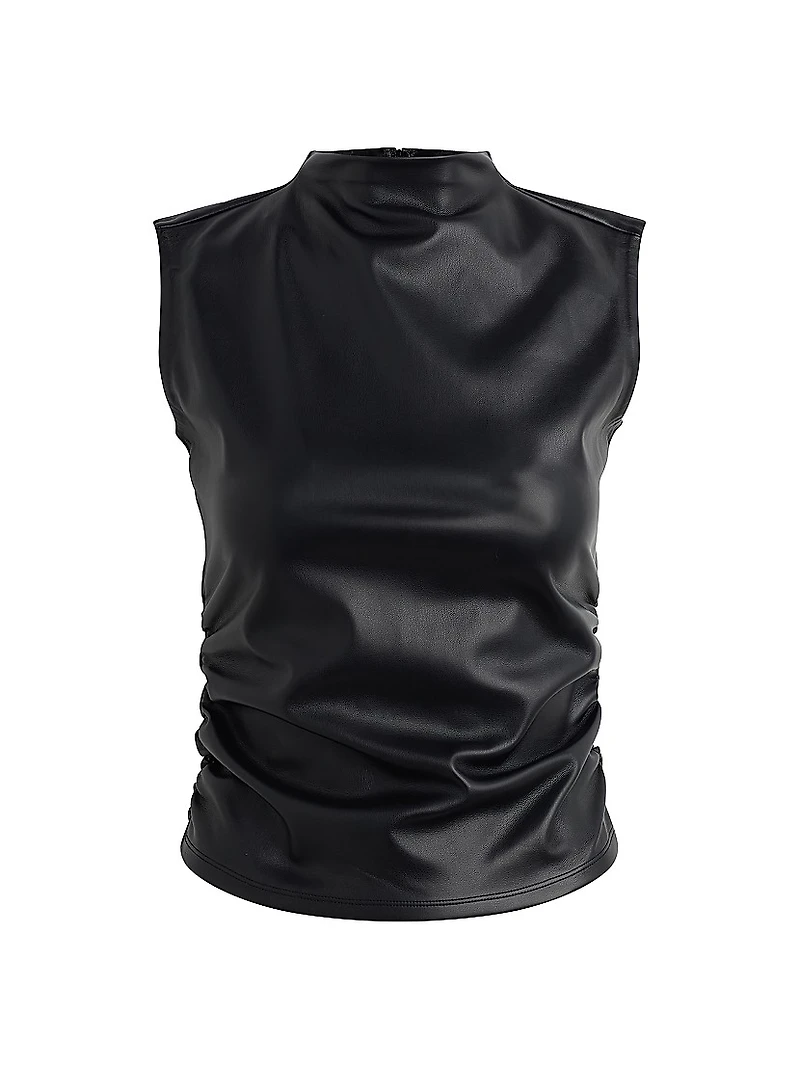 Faux Leather Sleeveless Top
