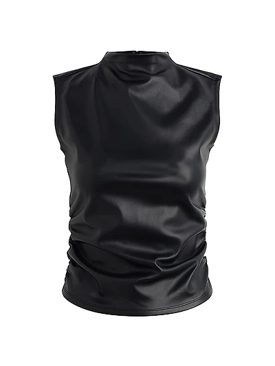 Faux Leather Sleeveless Top
