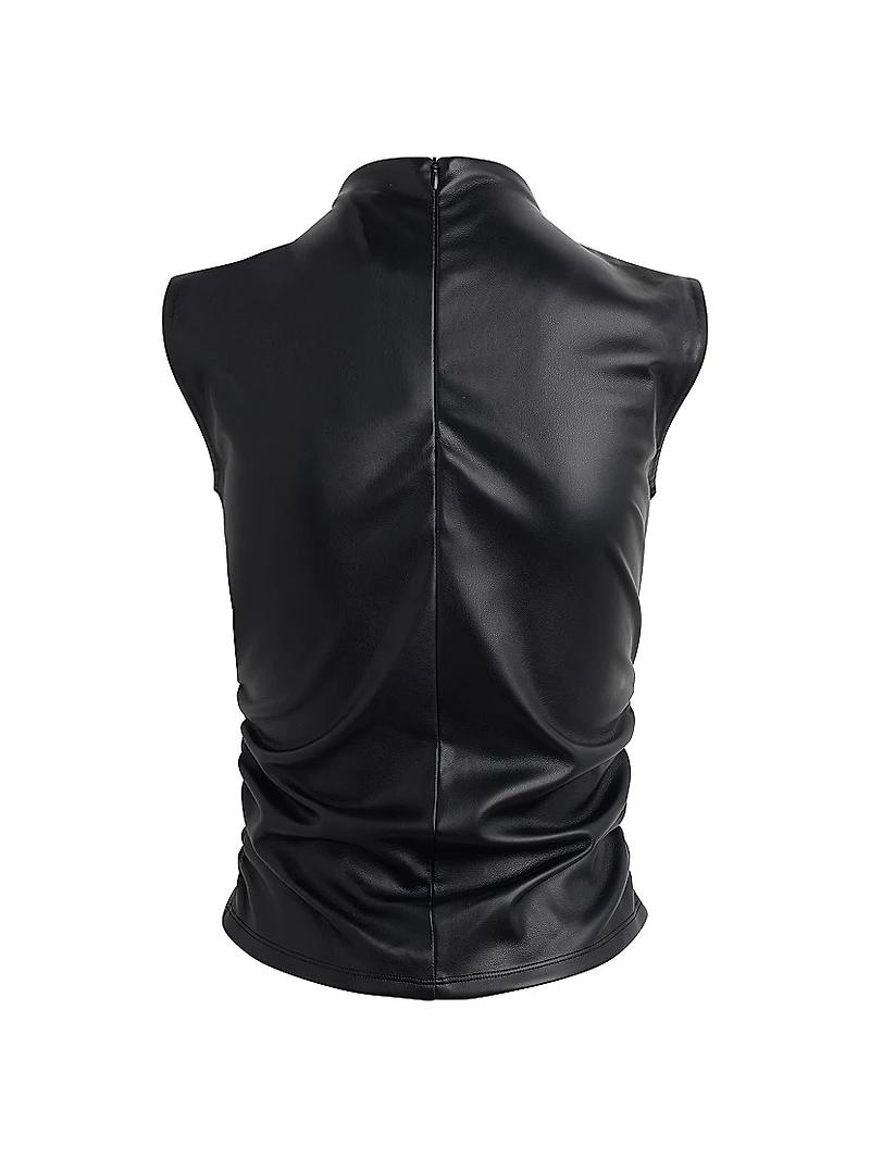 Faux Leather Sleeveless Top