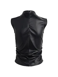 Faux Leather Sleeveless Top