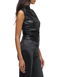 Faux Leather Sleeveless Top