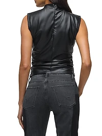 Faux Leather Sleeveless Top