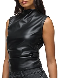 Faux Leather Sleeveless Top