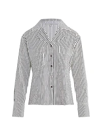 Striped Long-Sleeve Camp Shirt