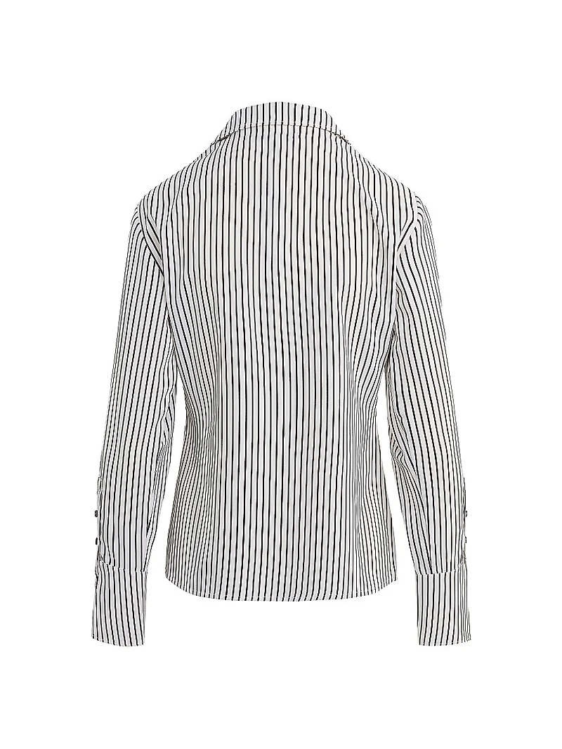 Striped Long-Sleeve Camp Shirt