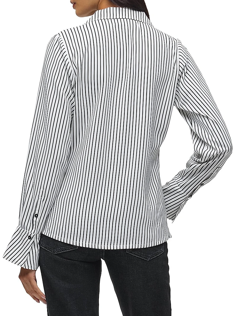 Striped Long-Sleeve Camp Shirt