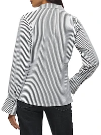 Striped Long-Sleeve Camp Shirt