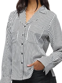 Striped Long-Sleeve Camp Shirt