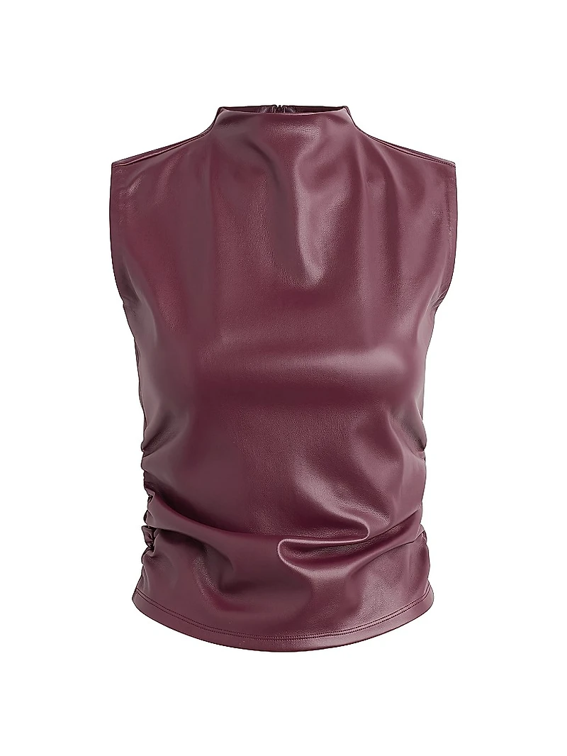Sleeveless Faux Leather Top