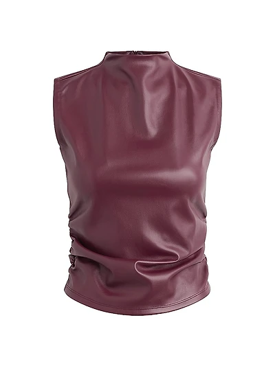 Sleeveless Faux Leather Top