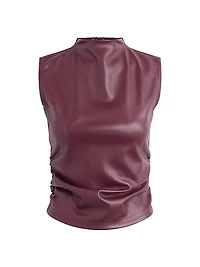Sleeveless Faux Leather Top