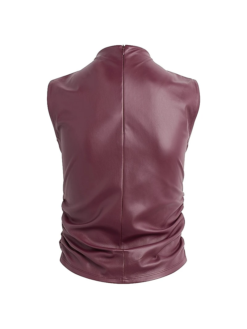 Sleeveless Faux Leather Top