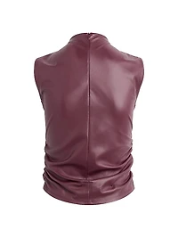 Sleeveless Faux Leather Top