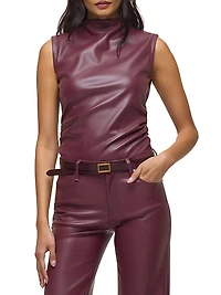 Sleeveless Faux Leather Top