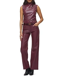Sleeveless Faux Leather Top