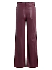 Rosie Coated High-Rise Wide-Leg Jeans