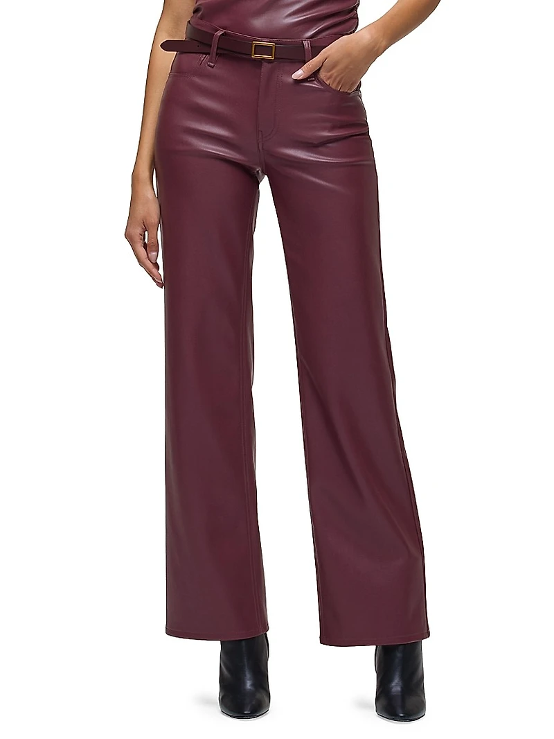 Rosie Coated High-Rise Wide-Leg Jeans