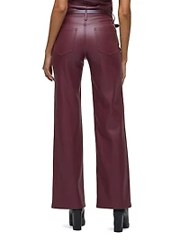 Rosie Coated High-Rise Wide-Leg Jeans