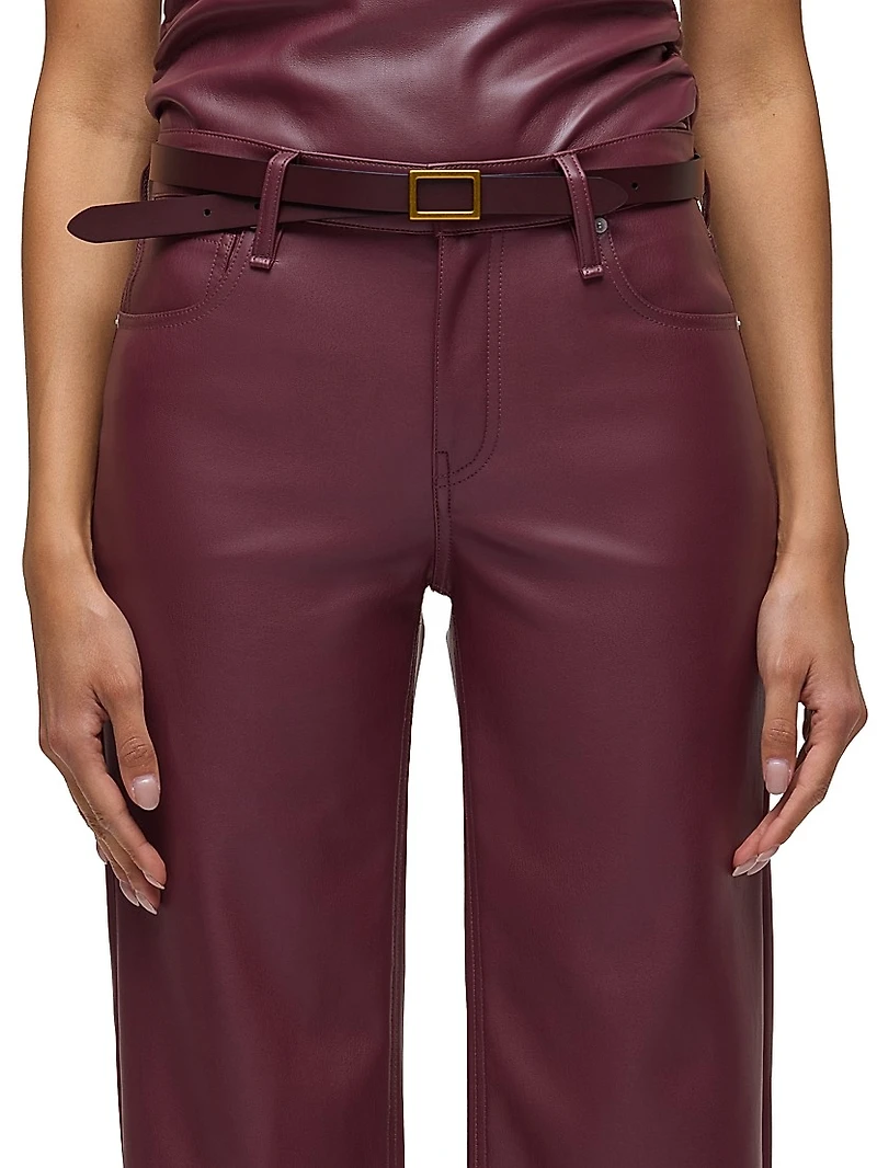 Rosie Coated High-Rise Wide-Leg Jeans