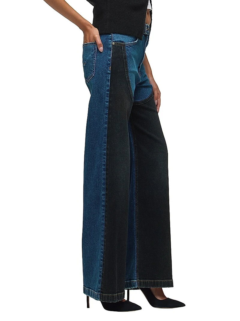Jodie Paneled Wide-Leg Jeans