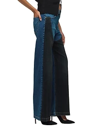 Jodie Paneled Wide-Leg Jeans