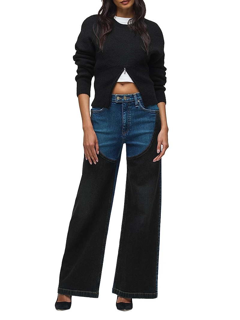 Jodie Paneled Wide-Leg Jeans