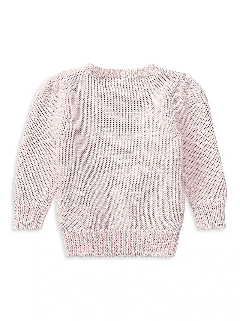 Baby Girl's American Flag Crewneck Sweater