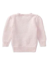 Baby Girl's American Flag Crewneck Sweater