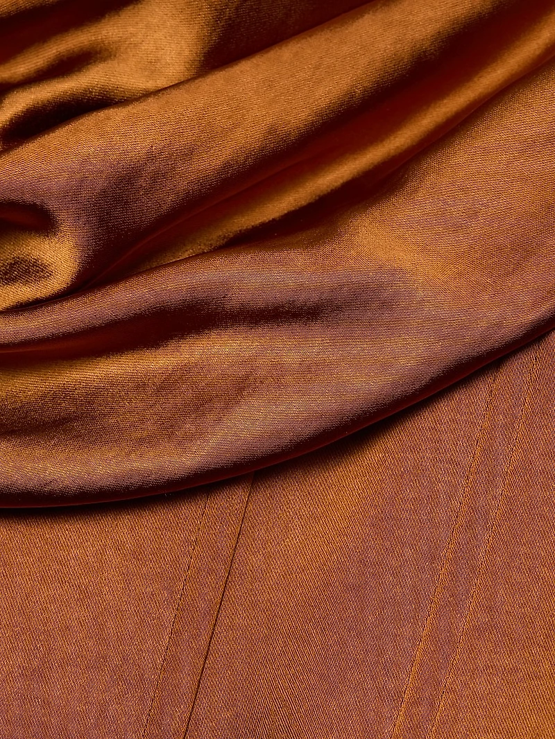 Satin Cowlneck Cocktail Dress