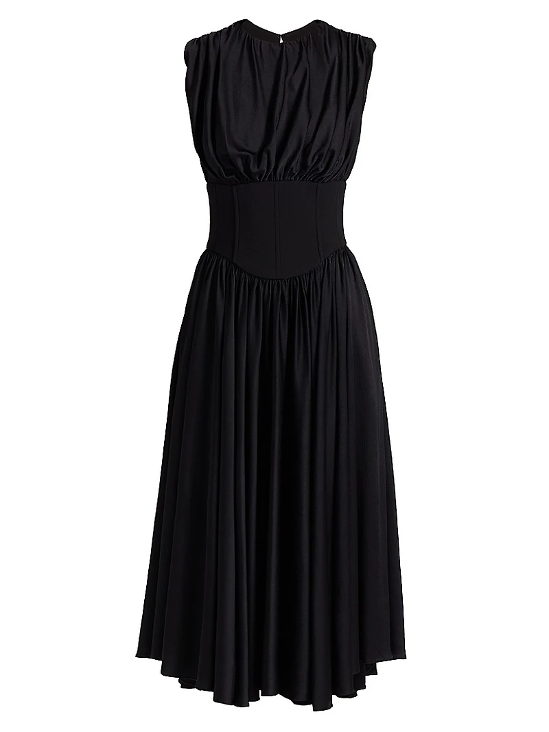 Satin Basque Cocktail Dress