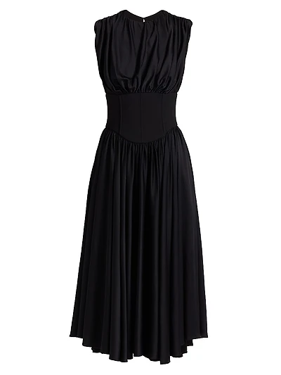 Satin Basque Cocktail Dress